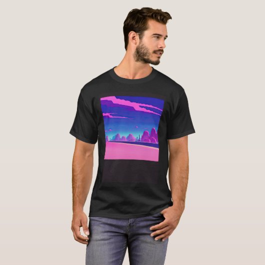 Synthwave outrun retrowave futuresynth sci fi  20 tシャツ (正面フル)