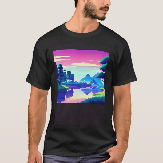 Synthwave outrun retrowave futuresynth sci fi 81 tシャツ (正面)