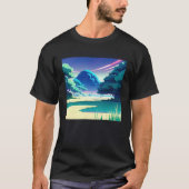 Synthwave outrun retrowave futuresynth sci fi 82 tシャツ (正面)