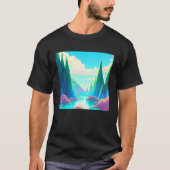 Synthwave outrun retrowave futuresynth sci fi tシャツ (正面)