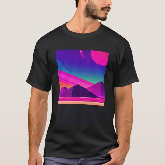 Synthwave outun retrowave futuresynth sci 20 tシャツ (正面)