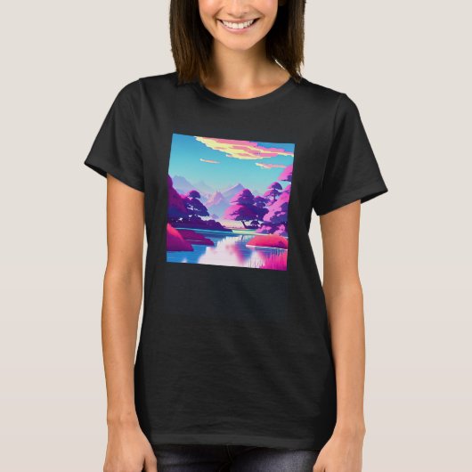 Synthwave outun retrowave futuresynth sci fi 10 tシャツ (正面)