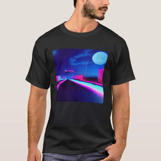 Synthwave outun retrowave futuresynth sci fi 26 tシャツ (正面)
