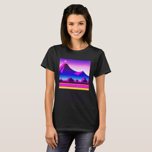 Synthwave outun retrowave futuresynth sci fi 28 tシャツ (正面フル)