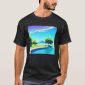 Synthwave outun retrowave futuresynth sci fi 32 tシャツ (正面)
