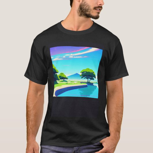 Synthwave outun retrowave futuresynth sci fi 32 tシャツ (正面)