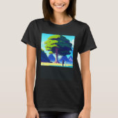 Synthwave outun retrowave futuresynth sci fi 37 tシャツ (正面)
