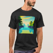 Synthwave outun retrowave futuresynth sci fi 3 tシャツ (正面)