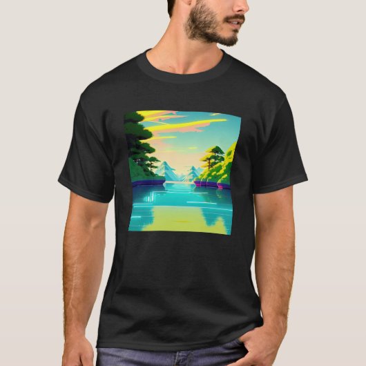 Synthwave outun retrowave futuresynth sci fi 3 tシャツ (正面)
