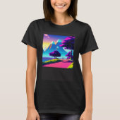 Synthwave outun retrowave futuresynth sci fi 46 tシャツ (正面)