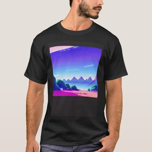 Synthwave outun retrowave futuresynth sci fi 47 tシャツ (正面)