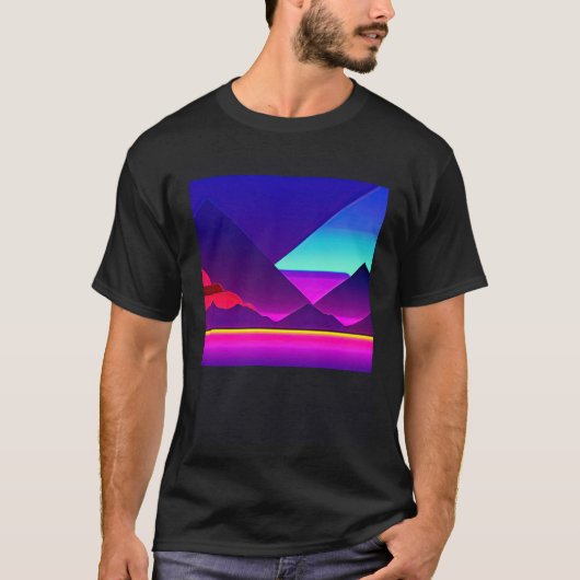 Synthwave outun retrowave futuresynth sci fi 50 tシャツ (正面)