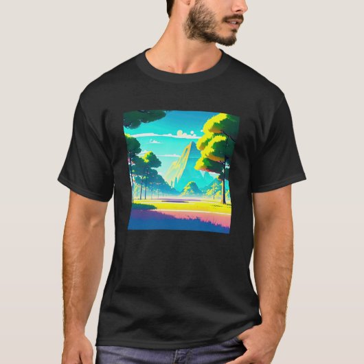 Synthwave outun retrowave futuresynth sci fi 74 tシャツ (正面)