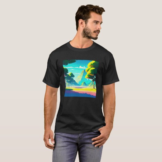 Synthwave outun retrowave futuresynth sci fi 74 tシャツ (正面フル)