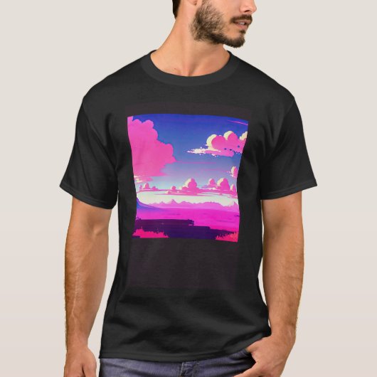 Synthwave outun retrowave futuresynth sci fi 7 tシャツ (正面)