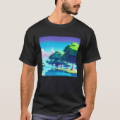 Synthwave outun retrowave futuresynth sci fi 80 tシャツ (正面)