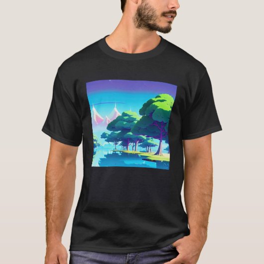 Synthwave outun retrowave futuresynth sci fi 80 tシャツ (正面)