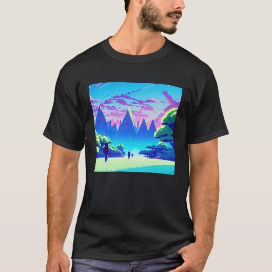 Synthwave outun retrowave futuresynth sci fi 89 tシャツ (正面)