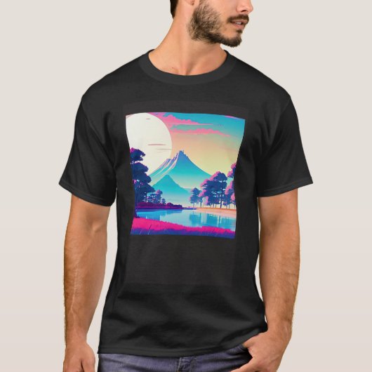 Synthwave outun retrowave futuresynth sci fi 8 tシャツ (正面)
