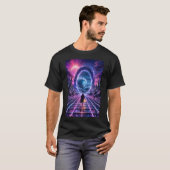 Synthwave Portal — Chrome Horizon T-Shirt Tシャツ (正面フル)