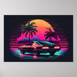 Synthwave Summit：夕日に向けてレース ポスター