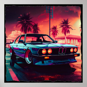 Synthwave Trends - BMWクラシックAIで生成されたArt 1 ポスター