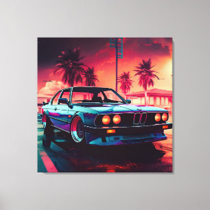 Synthwave Trends - BMWクラシックAI生成アート –  キャンバスプリント
