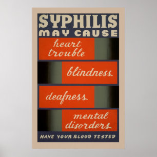 SyphilisがWPAヘルスポスターの原因となるヴィンテージ ポスター