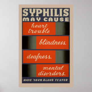 SyphilisがWPAヘルスポスターの原因となるヴィンテージ ポスター