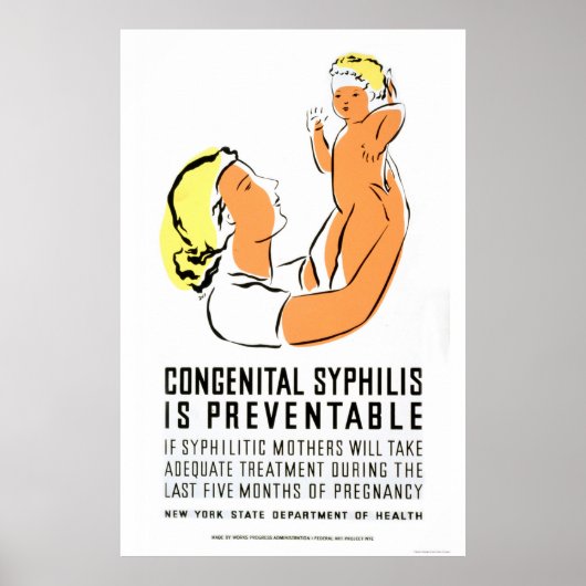 Syphilisは予防可能な1939 WPA ポスター (正面)