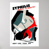Syphilisは脅威1940 WPA ポスター (正面)