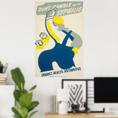 Syphilisヴィンテージヘルスポスターでギャンブルしない ポスター (ホームオフィス)