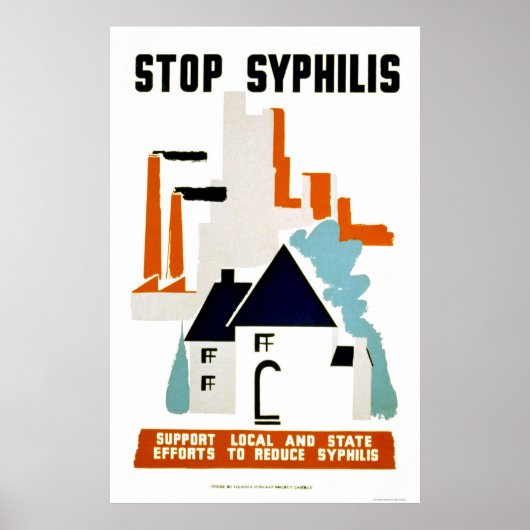 Syphilis ストップ 1940 WPA ポスター (正面)