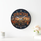 Syracuse New York ラージ壁時計 (ホーム)
