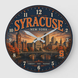Syracuse New York ラージ壁時計