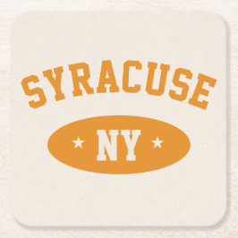 Syracuse, NY Retro Athletic-Style Paper Coasters スクエアペーパーコースター