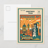 Syracuse NY The Salt City Retro  ポストカード (正面/裏面)