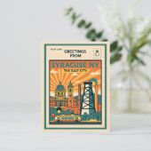 Syracuse NY The Salt City Retro  ポストカード (スタンド正面)