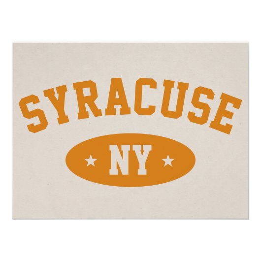 Syracuse NY Vintage Varsity-Style College Poster ポスター (正面)