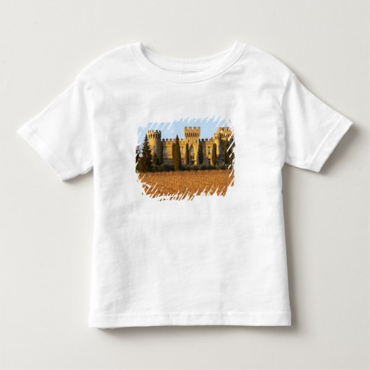 syrahのつる植物および館が付いているブドウ園 トドラーTシャツ (正面)
