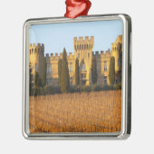 syrahのつる植物および館が付いているブドウ園 メタルオーナメント (左)