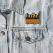 syrahのつる植物および館が付いているブドウ園 缶バッジ (インサイチュ)