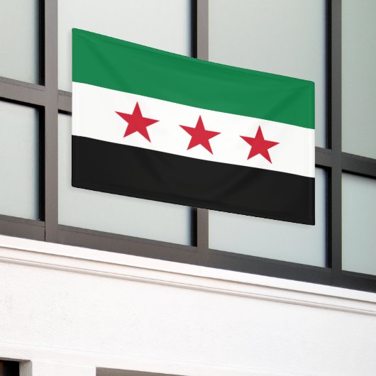 Syria Flag 横断幕 (ビルの外側)