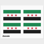 Syria Flag 長方形シール (シート)