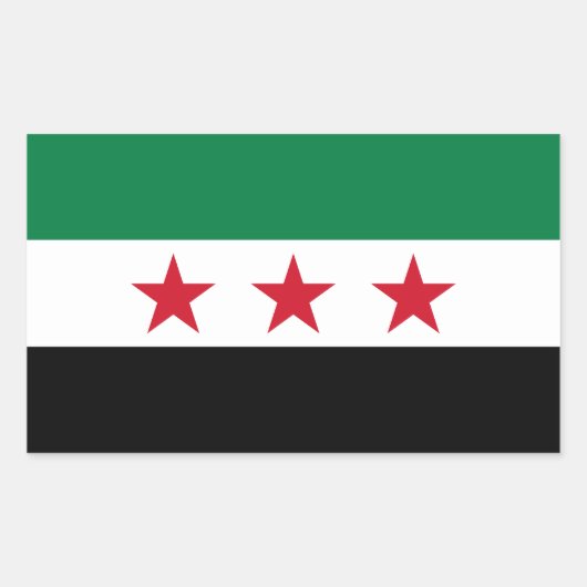 Syria Flag 長方形シール (正面)