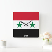Syria Flag Dazzling Patriotic スクエア壁時計 (ホーム)