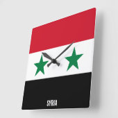 Syria Flag Dazzling Patriotic スクエア壁時計 (傾斜)