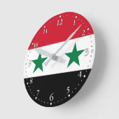 Syria Old Flag ラウンド壁時計 (傾斜)