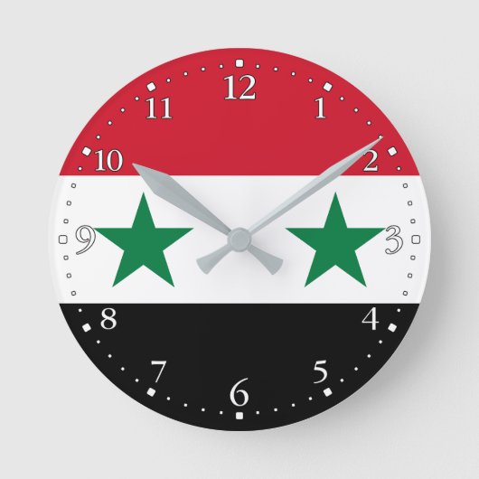 Syria Old Flag ラウンド壁時計 (正面)