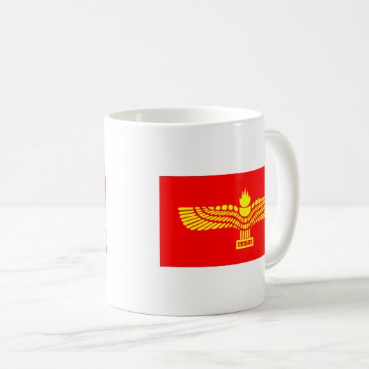 Syriacのアラムの人々、シリアの旗 コーヒーマグカップ (正面右)